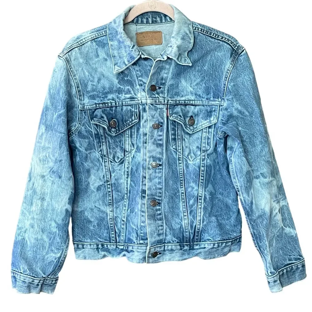 Vintage 60s 70s Levis 70505-0217 Type 3‎ Small E Denim Jacket Size 40 Acid Wash